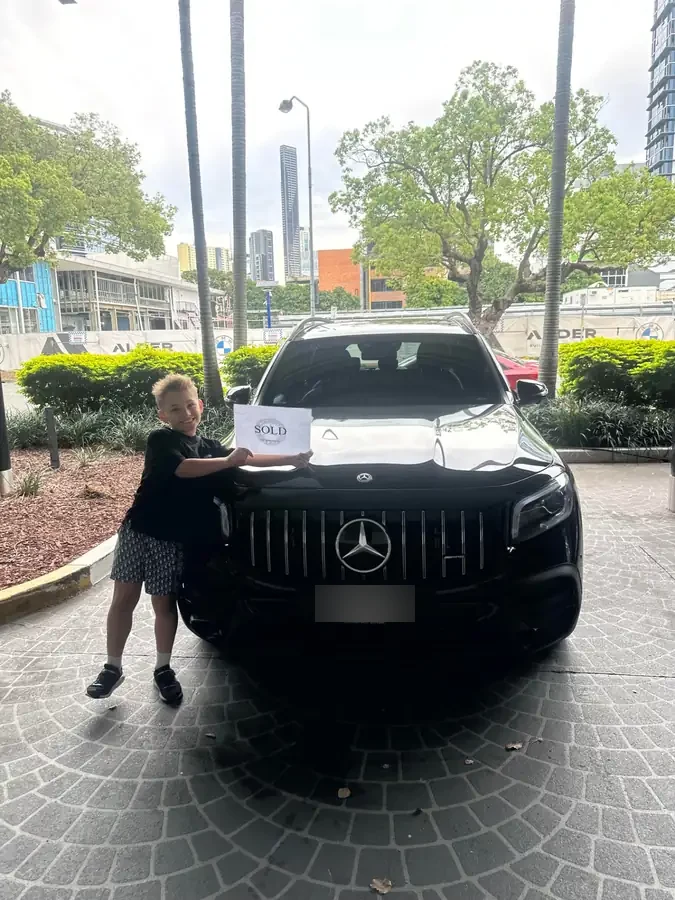 Family collecting their new Mercedes-Benz GLB, financed through Simple Loans